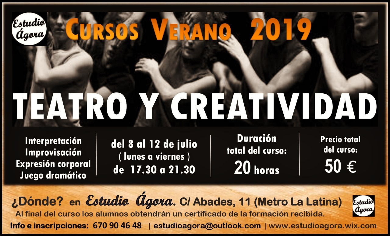 Apertura de plazas Teatro Verano 2019 curso intensivo - Federación de Teatro Aficionado de MadridFederación de Teatro Aficionado de Madrid